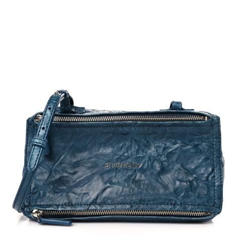 GIVENCHY Tumbled Sheepskin Mini Pandora Peacock Blue